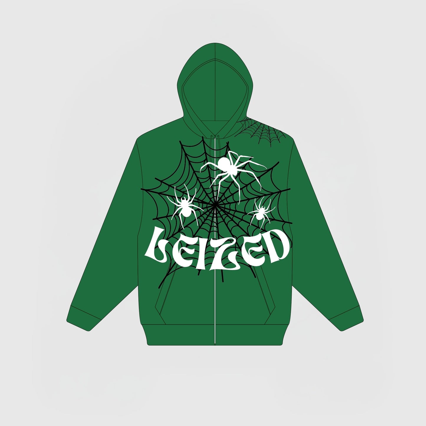 SPIDER PUFF HOODIE - GREEN