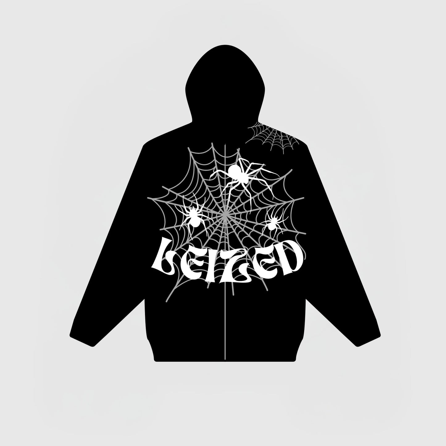 SPIDER PUFF HOODIE - BLACK