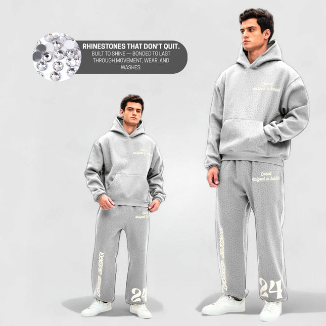 TIMELESS RHINESTONE PANTS - GREY