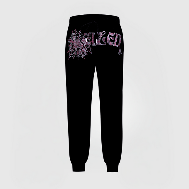SPIDER RHINESTONE PANTS - PINK