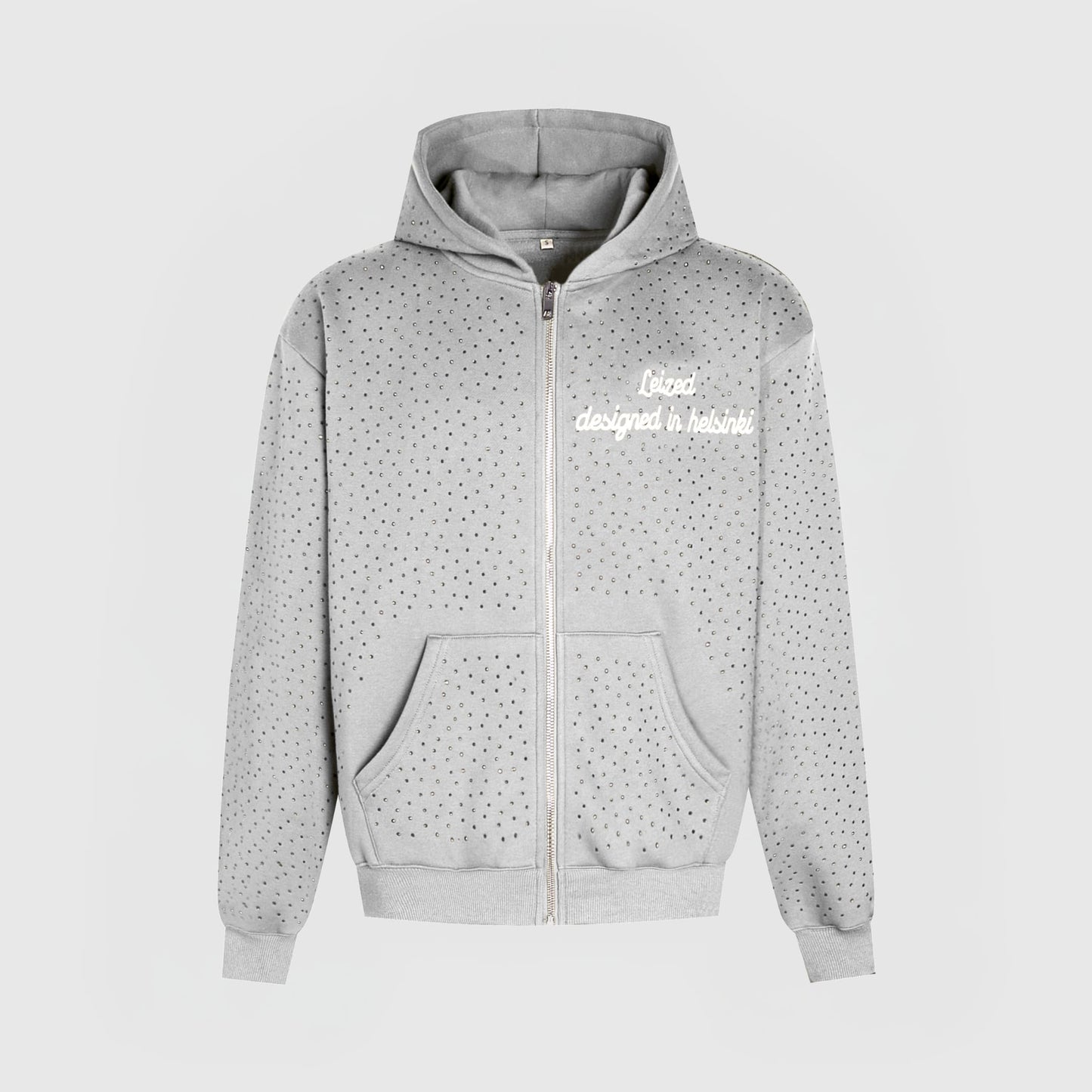 TIMELESS RHINESTONE ZIP-UP HUPPARI - HARMAA