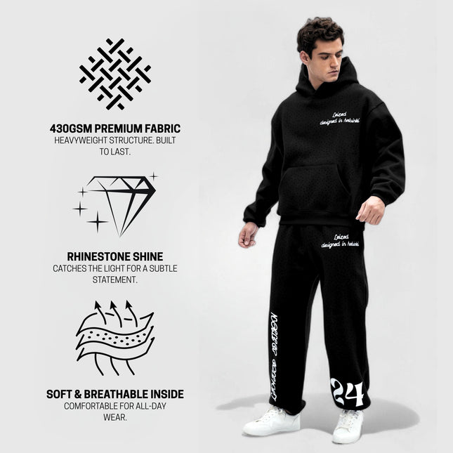 TIMELESS RHINESTONE PANTS - BLACK