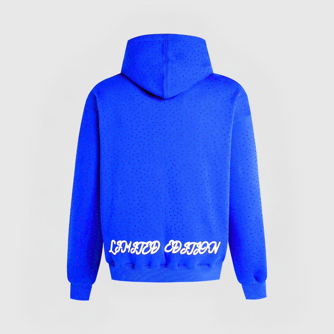 TIMELESS RHINESTONE HOODIE - BLUE