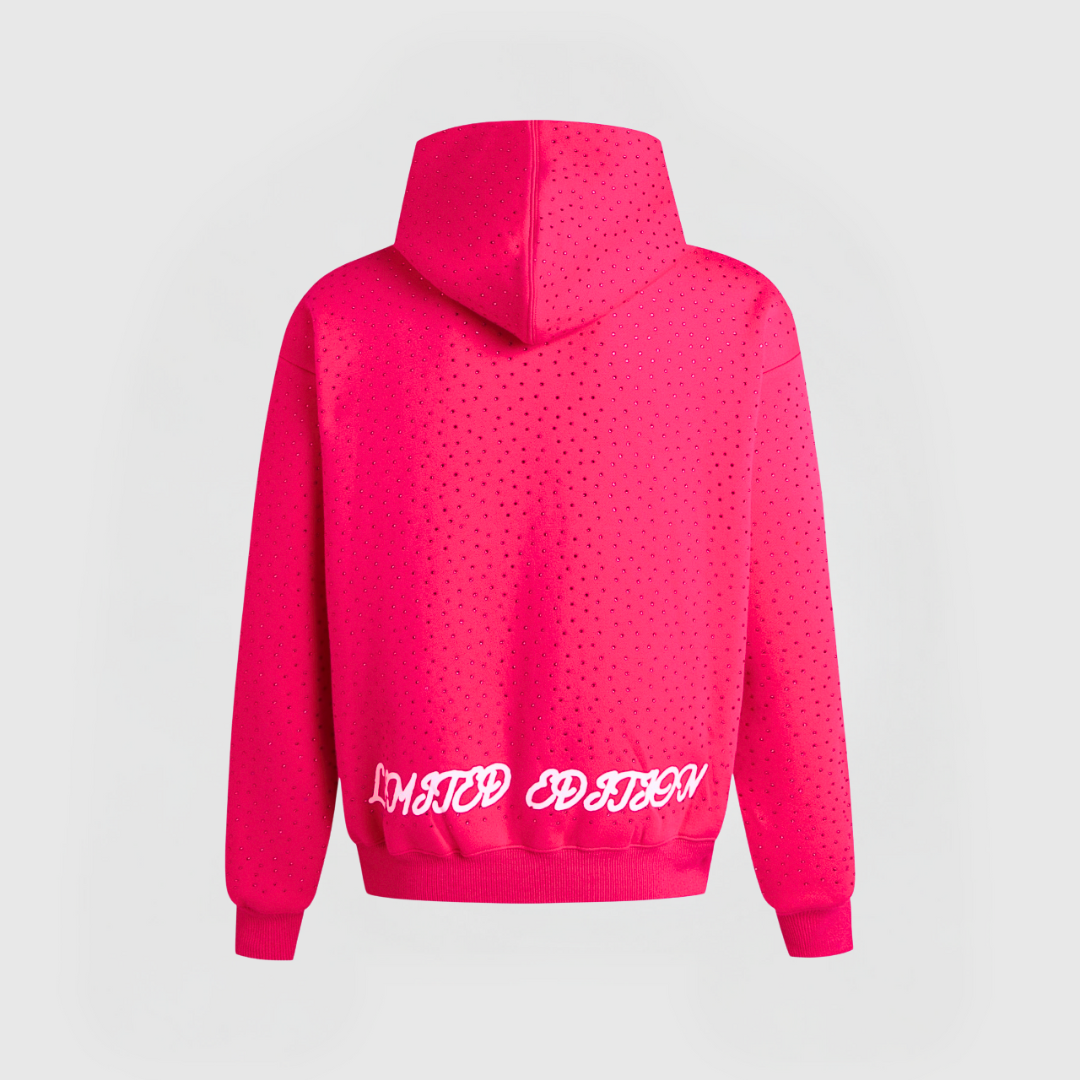 TIMELESS RHINESTONE HOODIE - PINK