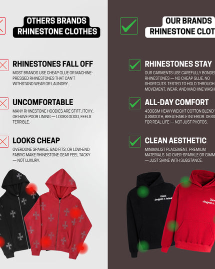 TIMELESS RHINESTONE HOODIE - GREEN