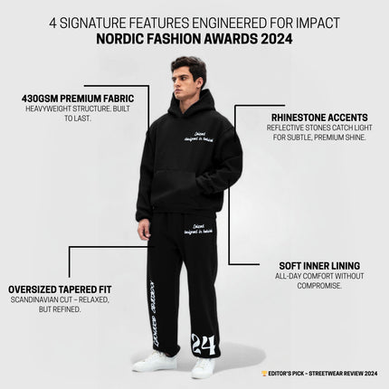 TIMELESS RHINESTONE HOODIE - BLACK