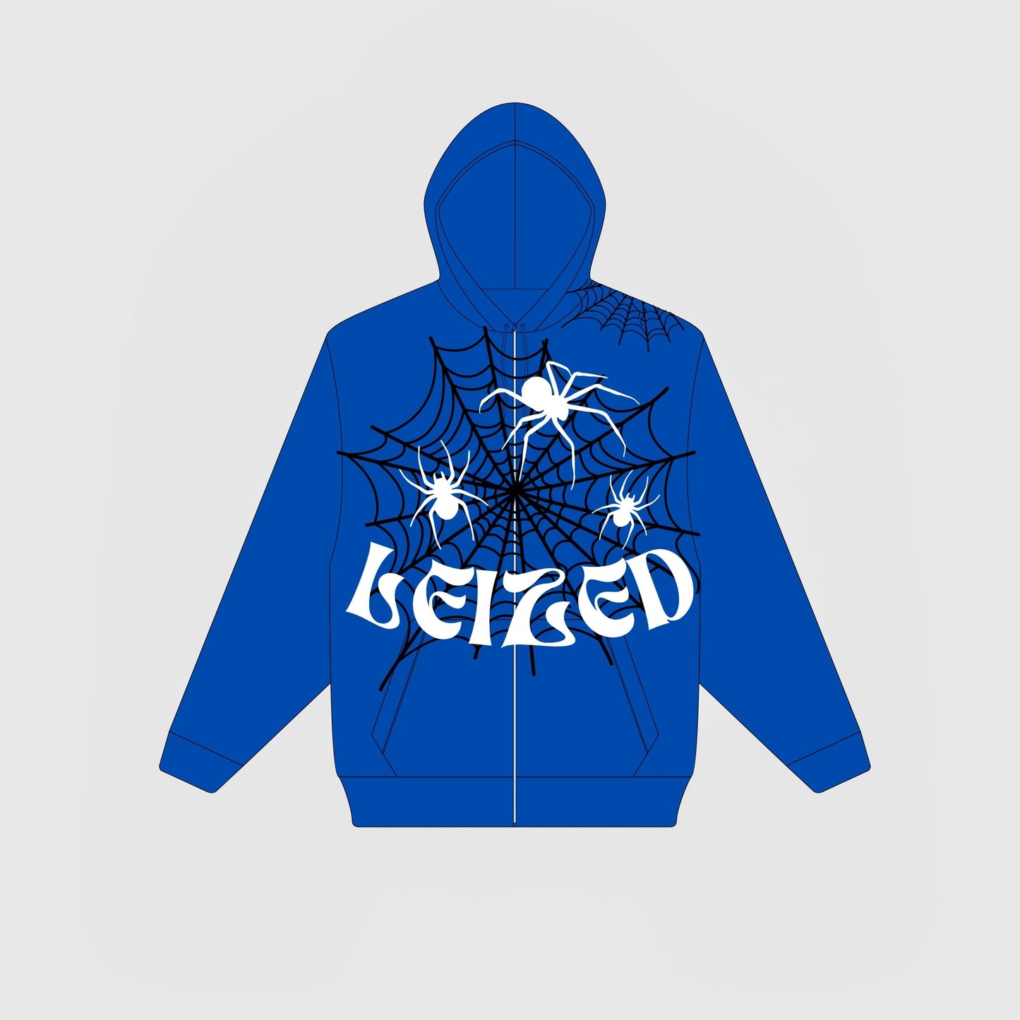SPIDER PUFF HOODIE - BLUE