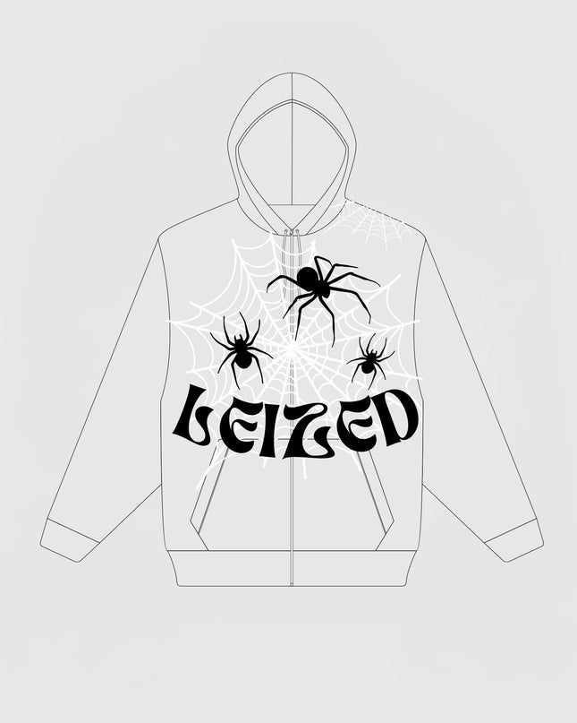 SPIDER PUFF HOODIE - GREY