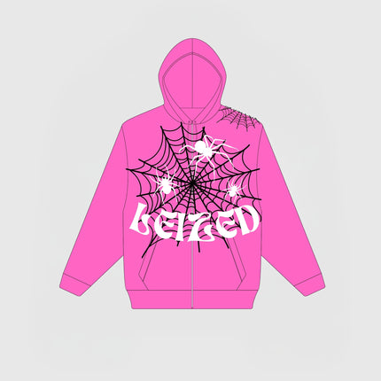 SPIDER PUFF HOODIE - PINK