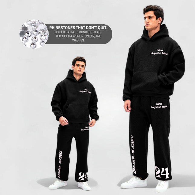 TIMELESS RHINESTONE HOODIE - BLACK