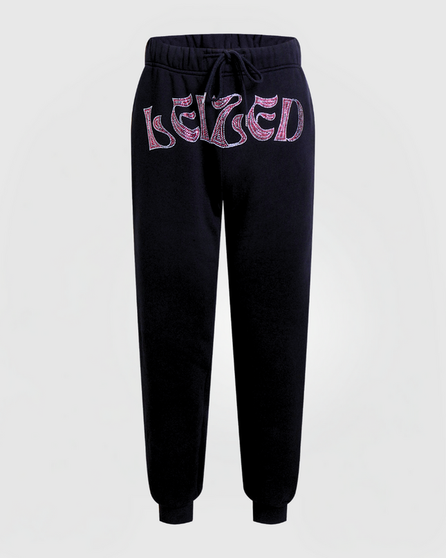 BASIC RHINESTONE PANTS - PINK