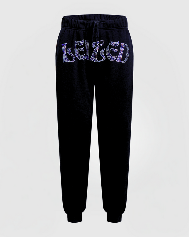 BASIC RHINESTONE PANTS - BLUE