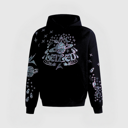 GALAXY RHINESTONE HOODIE - GREEN