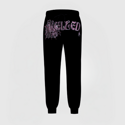 SPIDER RHINESTONE PANTS - PINK