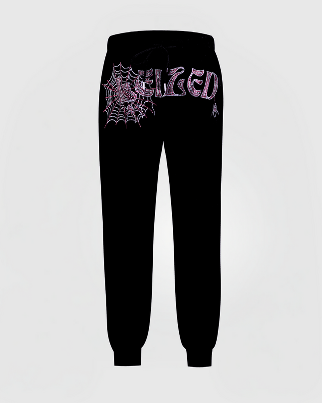 SPIDER RHINESTONE PANTS - PINK