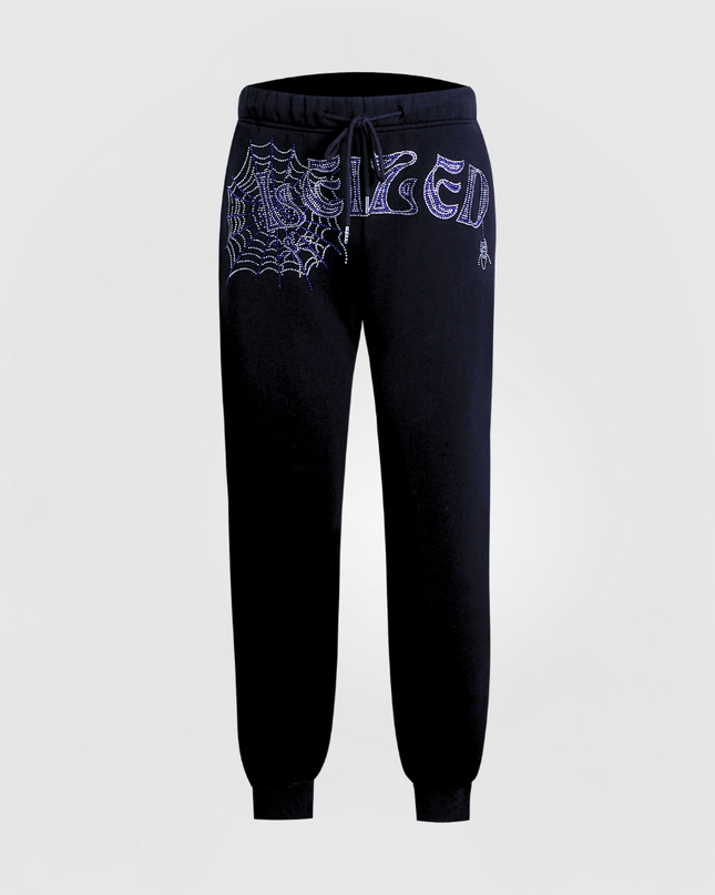 SPIDER RHINESTONE PANTS - BLUE