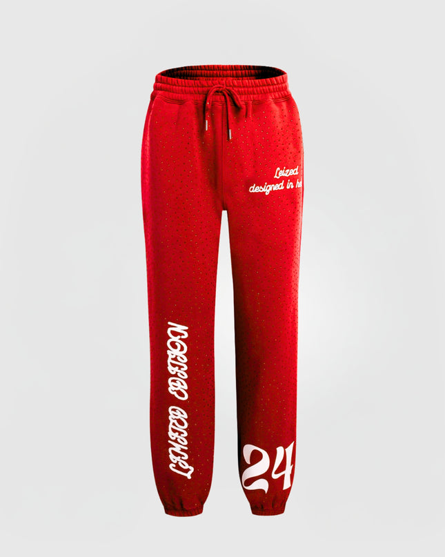 TIMELESS RHINESTONE PANTS - RED