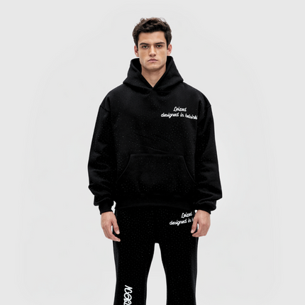 TIMELESS RHINESTONE HOODIE - BLACK