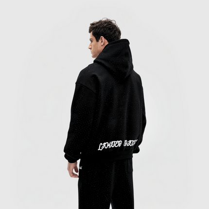 TIMELESS RHINESTONE HOODIE - BLACK