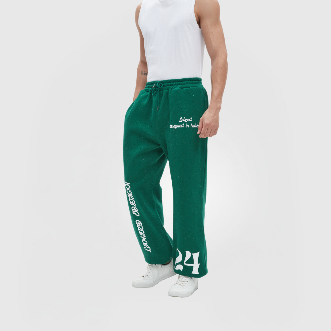 TIMELESS RHINESTONE PANTS - GREEN